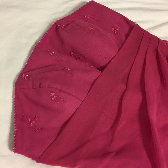 Mori Lee Fuchsia Strapless Gown - Picture 2 of 7